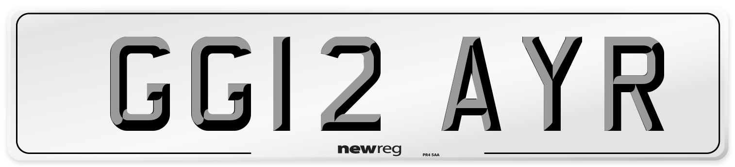 GG12 AYR Number Plate from New Reg